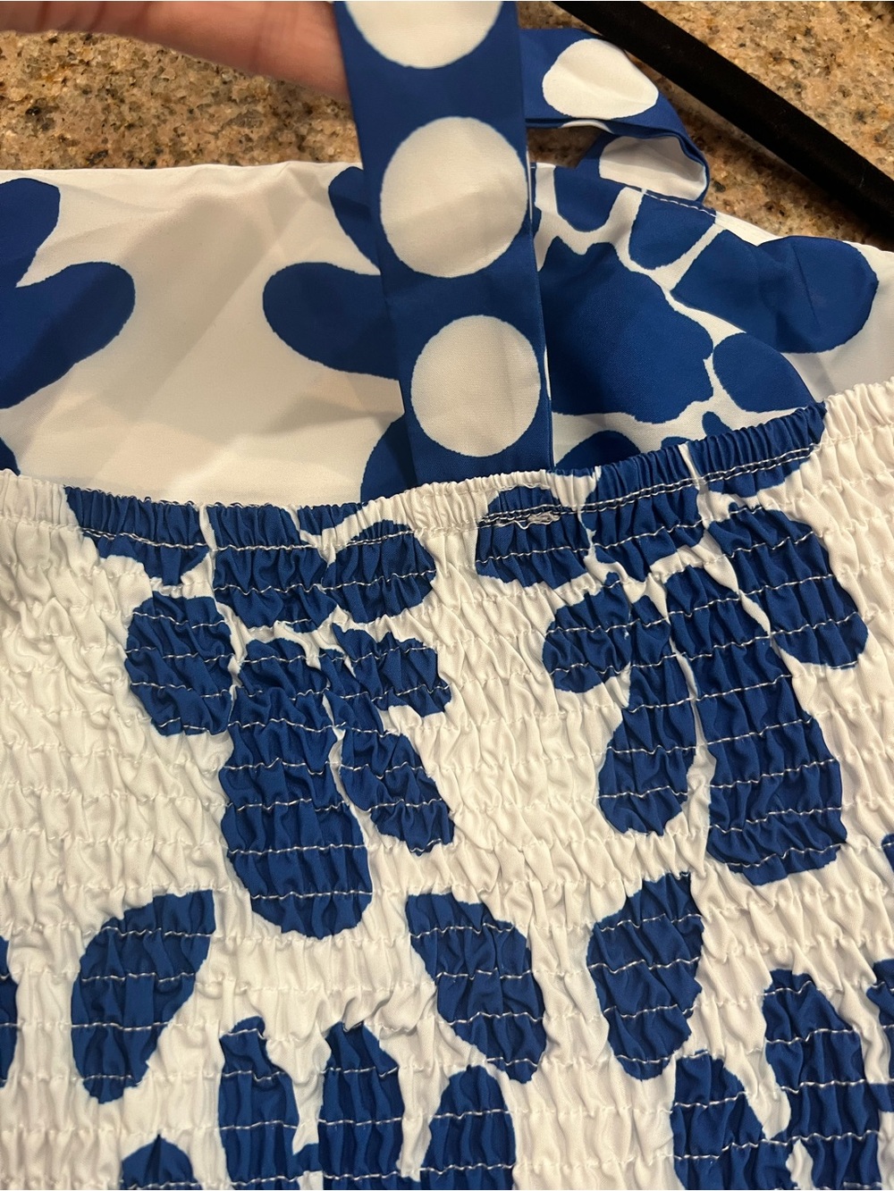Commense White Maxi Skirt and Crop Top Set with Blue Floral Print - Picture 7 of 12